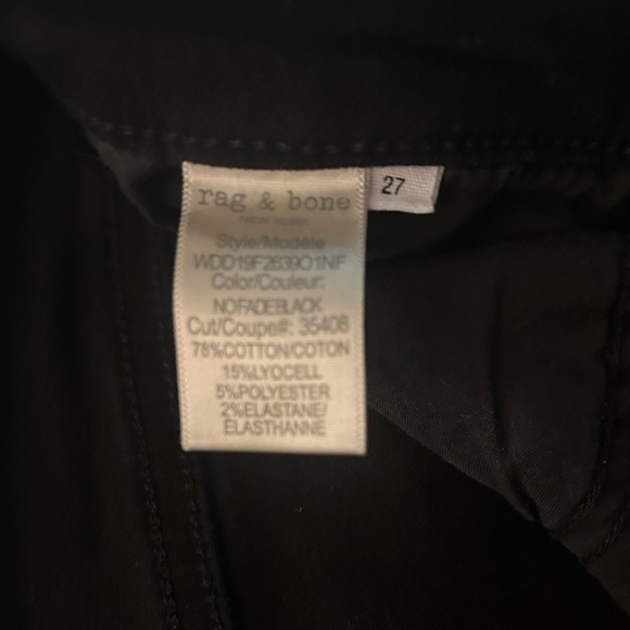 COPY - rag & bone Nina High Rise Ankle Skinny Jeans in black- Size 27- NWOT. Ne… - Picture 10 of 11